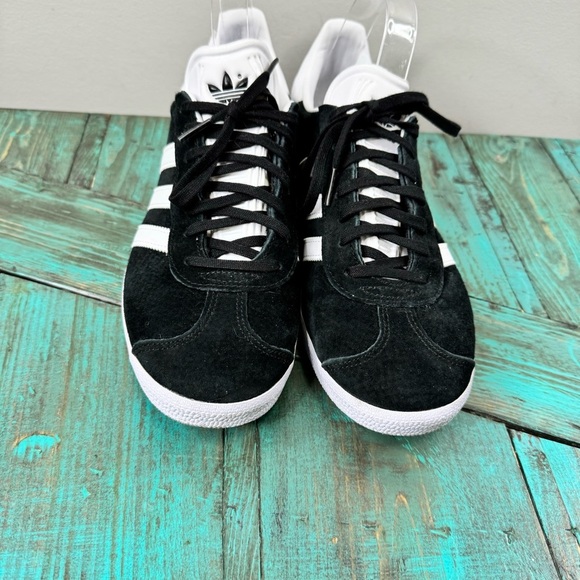 Adidas Suede Gazelle Athletic Shoe -Black/White Mens Size 8.5 Women's Size 9.5 - Picture 8 of 14